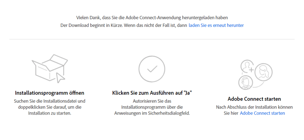 Download und Installationsschritte Adobe-Connect-App